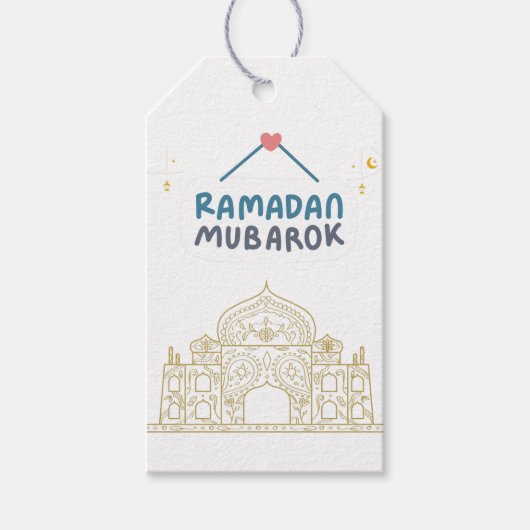 Islamischer Halbmond Ramadan Kareem Typografische Geschenkanhänger (Vorderseite)