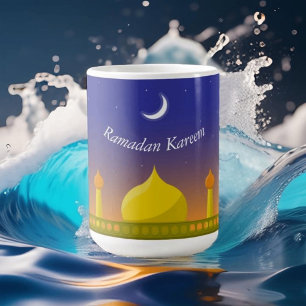 Islamischer Halbmond Ramadan Kareem typografische  Kaffeetasse