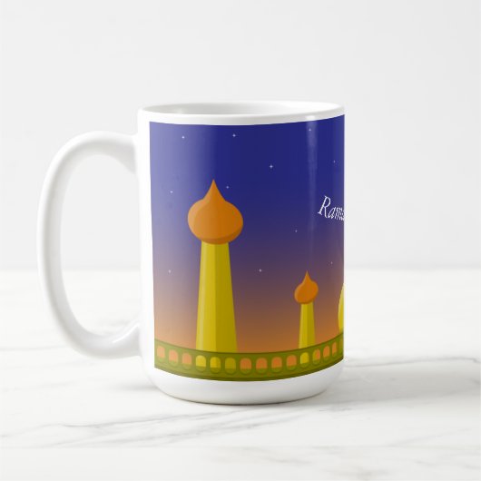 Islamischer Halbmond Ramadan Kareem Typografische Kaffeetasse (Links)