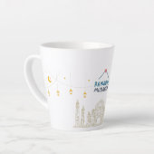 Islamischer Halbmond Ramadan Kareem Typografische Milchtasse (Linke Ecke)
