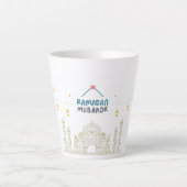 Islamischer Halbmond Ramadan Kareem Typografische Milchtasse (Vorderseite)