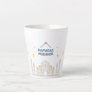Islamischer Halbmond Ramadan Kareem Typografische  Milchtasse