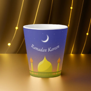 Islamischer Halbmond Ramadan Kareem Typografische  Milchtasse