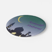 Islamischer Halbmond Ramadan Kareem Typografische  Pappteller (Schrägansicht)