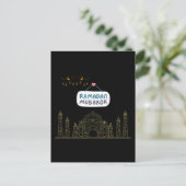 Islamischer Halbmond Ramadan Kareem Typografische  Postkarte (Stehend Vorderseite)