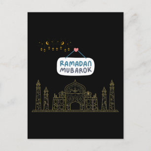 Islamischer Halbmond Ramadan Kareem Typografische  Postkarte