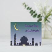 Islamischer Halbmond Ramadan Kareem Typografische  Postkarte (Stehend Vorderseite)