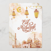 Islamischer Happy Eid Mubarak Feiertagskarte (Vorne/Hinten)