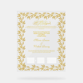 Islamischer Hochzeitsvertrag, Akryllische Unterzei Acrylschild