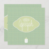 Islamischer Islam weiche grüne Aqeeqah Aqiqah Vint Einladung (Vorne/Hinten)