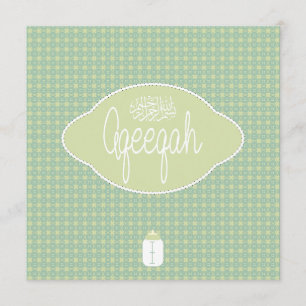 Islamischer Islam weiche grüne Aqeeqah Aqiqah Vint Einladung