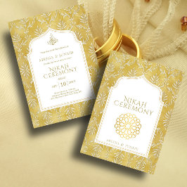Islamischer Königlicher Golden Damask Muslime Nika Einladung