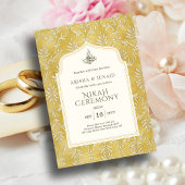 Islamischer Königlicher Golden Damask Muslime Nika Einladung