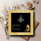 Islamischer Königlicher Goldener Damast Einladung