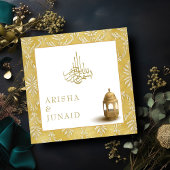 Islamischer Königlicher Goldener Damast Einladung