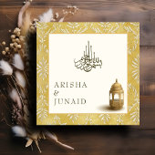 Islamischer Königlicher Goldener Damast Einladung
