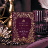 Islamischer Lila Plum Hochzeit osmanisch türkisch Folieneinladung