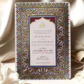 Islamischer Lila Plum Hochzeit osmanisch türkisch Folieneinladung