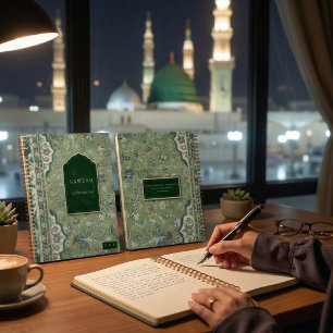 Islamischer Madinah Rawdah grüner Teppich Notizblock
