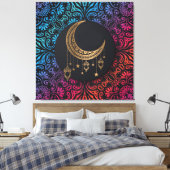 Islamischer Mond und Blumendesign Leinwanddruck (Insitu (Schlafzimmer))