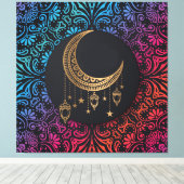 Islamischer Mond und Blumendesign Leinwanddruck (Insitu (Holzboden))