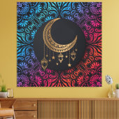Islamischer Mond und Blumendesign Leinwanddruck (Insitu (Wohnzimmer))