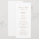 Islamischer Muslim Gold Nikah Wedding Menükarte (Vorne/Hinten)