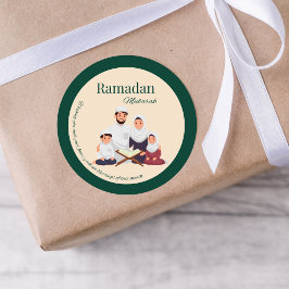 Islamischer Ramadan-Gruß-Aufkleber – Familienthema Runder Aufkleber