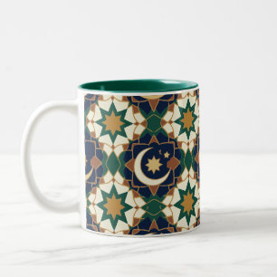 Islamischer Ramadan Halbmond Geometrisch Nahtlos Zweifarbige Tasse