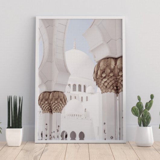 Islamischer Rose- und Weißmoschee-Architekt Poster