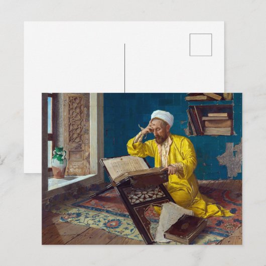 Islamischer Theologe mit Koran | Osman Hamdi Bey | Postkarte (Vorne/Hinten)