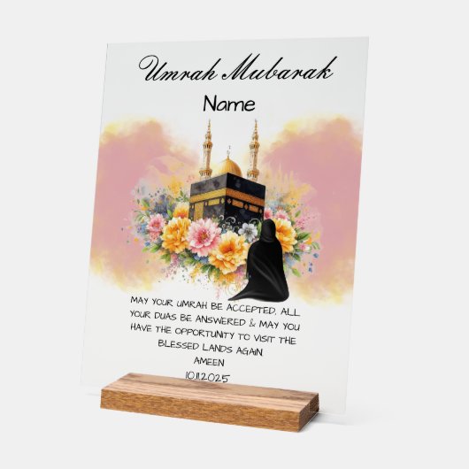 Islamischer Umrah Mubarak Acrylschild (Winkel)