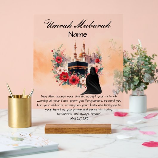 Islamischer Umrah Mubarak Acrylschild (Hochzeit)