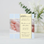 Islamisches Aqiqah Baby Foto Geburt bismillah einl Einladung (Stehend Vorderseite)