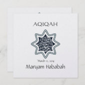 Islamisches Baby Aqeeqa Aqiqah Stern bismillah Einladung (Vorne/Hinten)