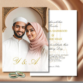 Islamisches Bismillah-Foto Elegante Hochzeit Einladung