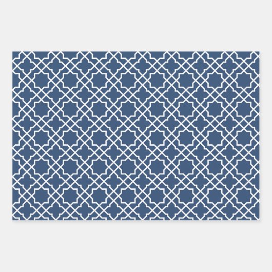 Islamisches blaues Arabesque-Muster - Geschenkpapi Geschenkpapier Set (Vorderseite 2)