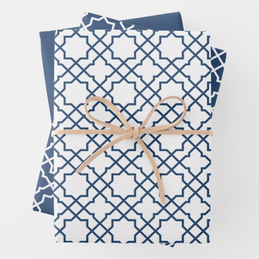 Islamisches blaues Arabesque-Muster - Geschenkpapi Geschenkpapier Set (Beispiel)