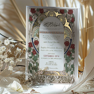 Islamisches Burgund Hochzeitskunst Art Nouveau Muc Folieneinladung