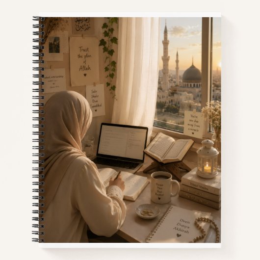 Islamisches Deen & Dunya Spiral Notizbuch (Vorderseite)