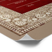 Islamisches Elegant-Rot-Gold-Nikkah-Zertifikat Poster (Ecke)