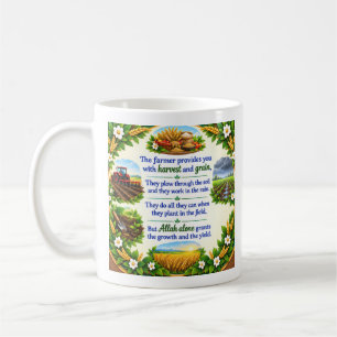 Islamisches Gedicht Bauer & Ernte Blumenkranz Kaffeetasse