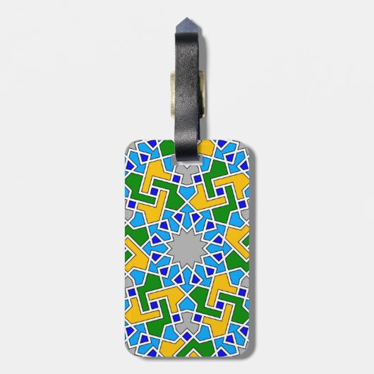 Islamisches geometrisches Gepäckstück Gepäckanhänger (Rückseite vertikal)