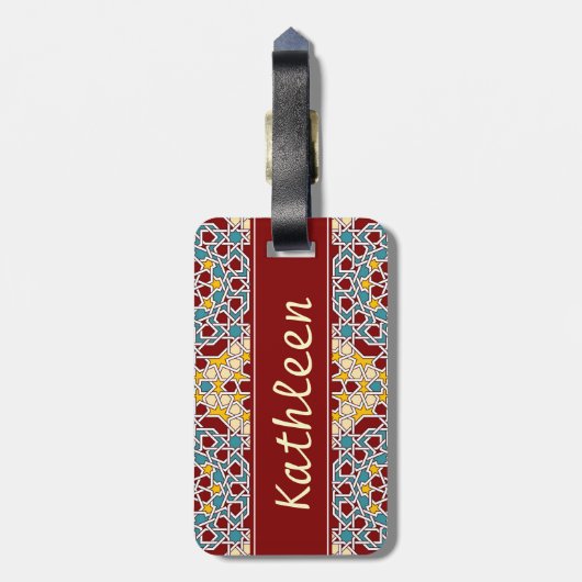Islamisches geometrisches Gepäckstück Gepäckanhänger (Rückseite vertikal)
