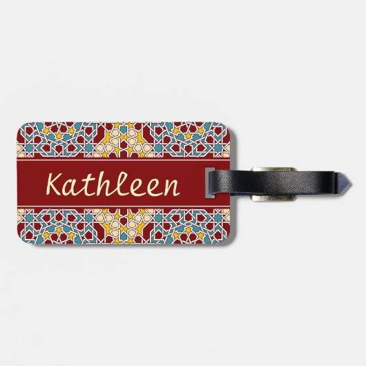 Islamisches geometrisches Gepäckstück Gepäckanhänger (Rückseite horizontal)