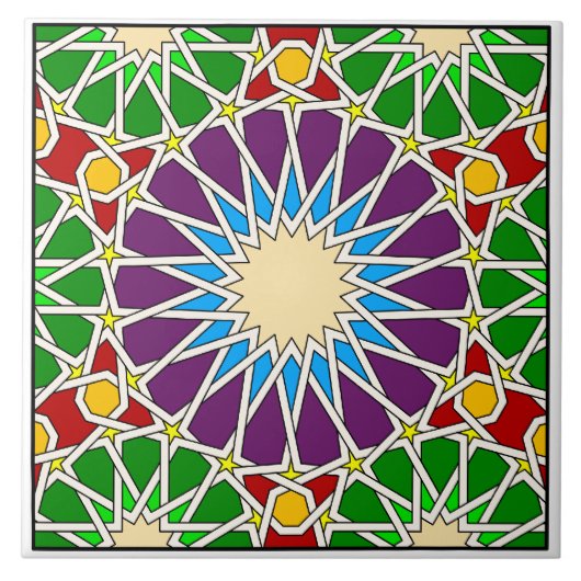 Islamisches geometrisches Muster Fliese (Vorderseite)