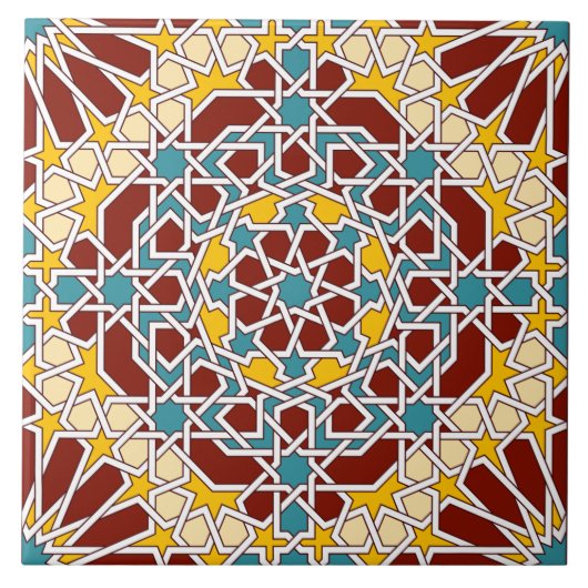 Islamisches geometrisches Muster Fliese (Vorderseite)
