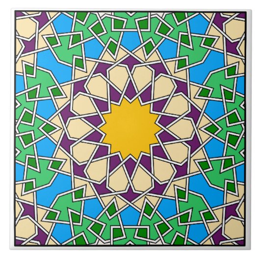 Islamisches geometrisches Muster Fliese (Vorderseite)