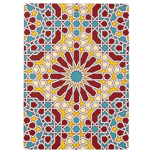 Islamisches geometrisches Muster Klemmbrett (Rückseite)