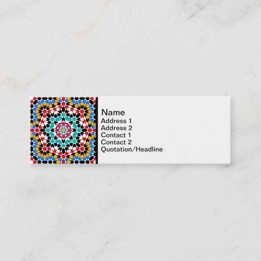 Islamisches geometrisches Muster Mini Visitenkarte (Vorderseite)